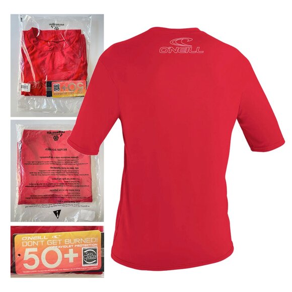 O'Neill Basic UPF 50+ Skins NEW S M Short Sleeve Surf Swim Rash Guard Sun Shirt - Picture 2 of 16
